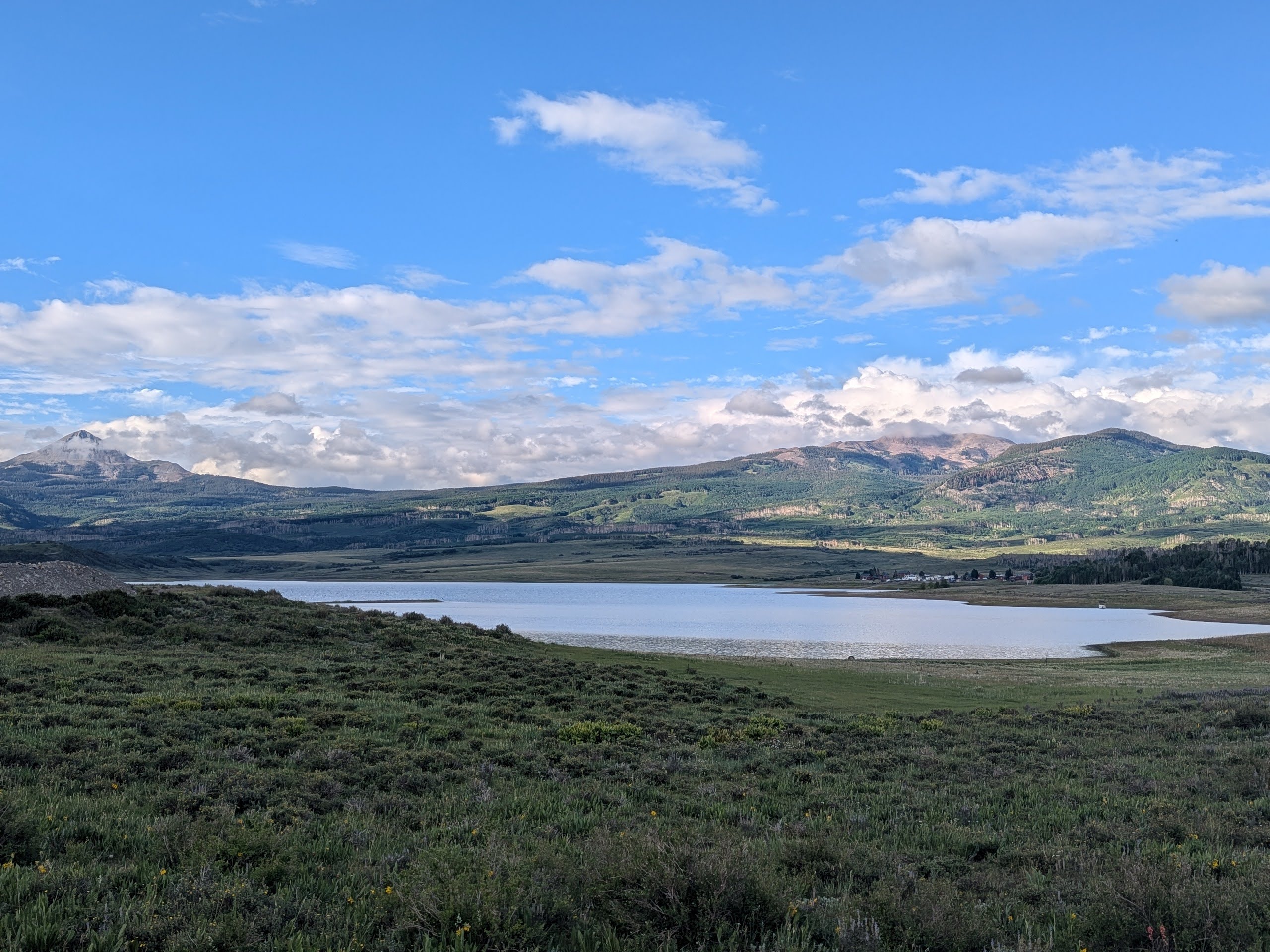 Groundhog Reservoir seen from the upper meadows
